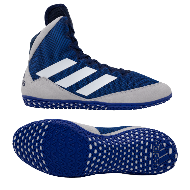 NEW! adidas Mat Wizard 5 Wrestling Shoe, color: Navy/Grey/White